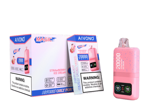 Vaper Aivono 20.000 puffs - Strawberry Ice Cream